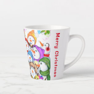 Mug Tasse Latte Christmas Snowman Joyeux Noël
