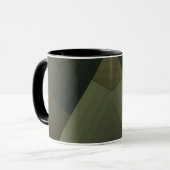 Mug Tasse, Patchwork, combiné, olive, vert, rayé (Devant gauche)