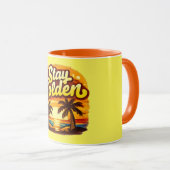 Mug Tasse Reste Dorée Trim Jaune (Devant droit)