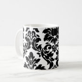 Mug Tasse/tasse noires de thé de café de damassé (Devant gauche)