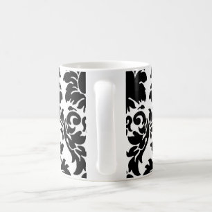 Mug Tasse/tasse noires de thé de café de damassé