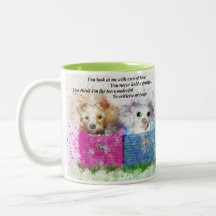 Mug Tasses Chiots Mignons dans des Paniers Rose et