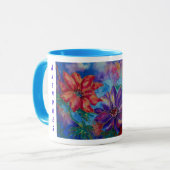 Mug Tasses, florales, anémones, paainting (Devant gauche)