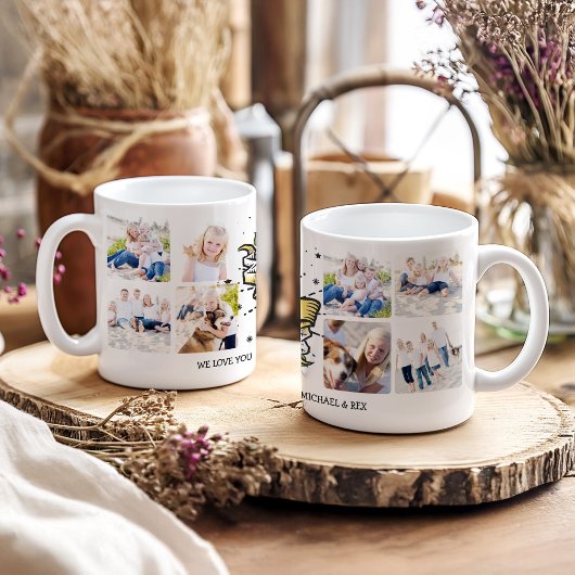 Mug Tatouage cardiaque Personnalisé 8 Photo Collage