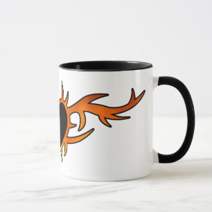 Mug Tatouage de coeur de flamme