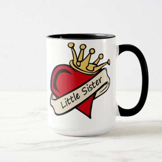 Mug Tatouage de coeur de petite soeur (Droite)