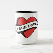Mug Tatouage de cœur de véritable amour | Conception d (Centre)