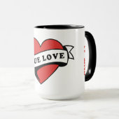 Mug Tatouage de cœur de véritable amour | Conception d (Devant droit)