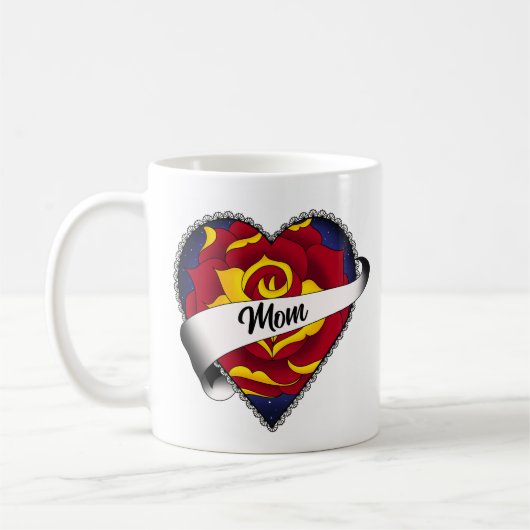 Mug Tatouage de maman du coeur rose (Gauche)