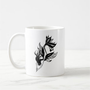 Mug Tatouage de sirène style brosse dessin d'encre omb