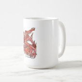 Mug Tatouage rouge oriental frais de dragon (Devant droit)
