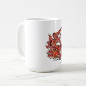 Mug Tatouage rouge oriental frais de dragon (Devant gauche)