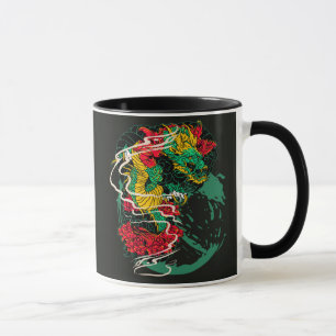 Mug Tatouage traditionnel japonais de pivoine au drago