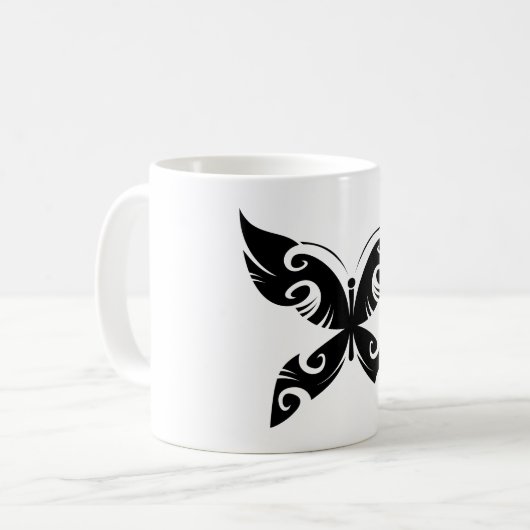 Mug Tatouage Tribal Papier Tatouage Gras Noir Style En (Devant gauche)