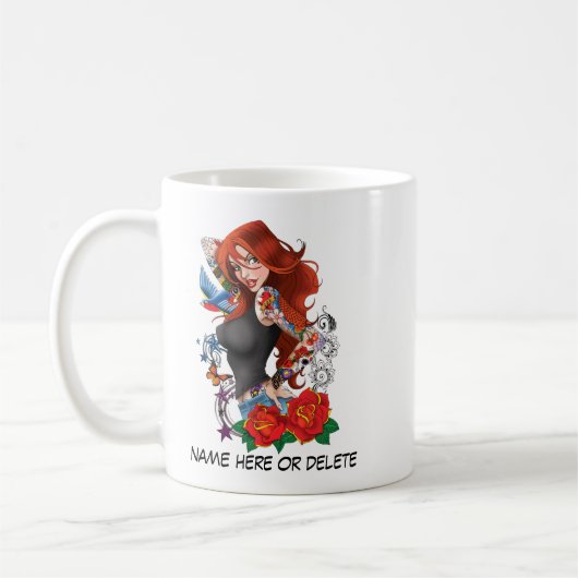 Mug Tatouages de femme rousse (Gauche)