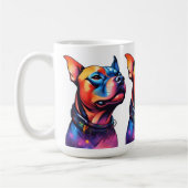 Mug Taureau coloré Terrier Conception Cyberpunk, (Gauche)