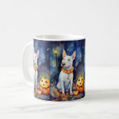 Mug Taureau d'Halloween avec la peur Citrouille (Devant gauche)
