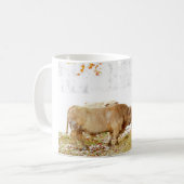 Mug Taureau du charolais dans la neige (Devant gauche)