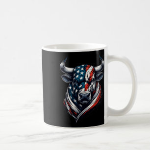 Mug Taureau Patriote vintage Américaine 4 juillet Amer