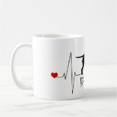 Mug Taureau personnalisé Aimer Mon Chien Coeur Beat (Gauche)