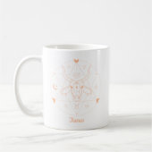 Mug Taureau Zodiaque Ligne d'Art Blanc Pêche (Gauche)
