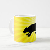 Mug Taurillon noir chargeant de Wall Street (Devant gauche)