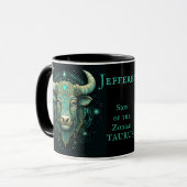 Mug Taurus Anniversaire Cadeau Ajouter un nom Beau caf (Devant gauche)