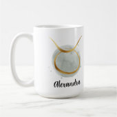 Mug Taurus Aquarelle Personnalisable Zodiac Design Caf (Gauche)