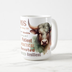 Mug Taurus Bull Aquarelle Zodiac Signes Traits Anniver