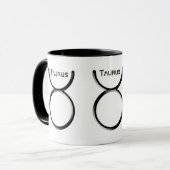 Mug TAURUS, Conception abstraite du signe zodiaque, (Devant gauche)