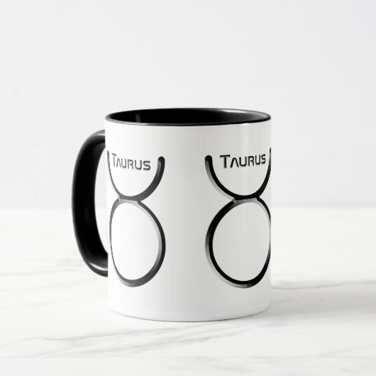Mug TAURUS, Conception abstraite du signe zodiaque, (Devant gauche)