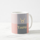 Mug Taurus gris rose moderne (Devant droit)