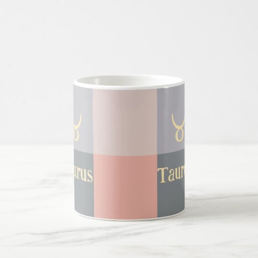 Mug Taurus gris rose moderne (Centre)