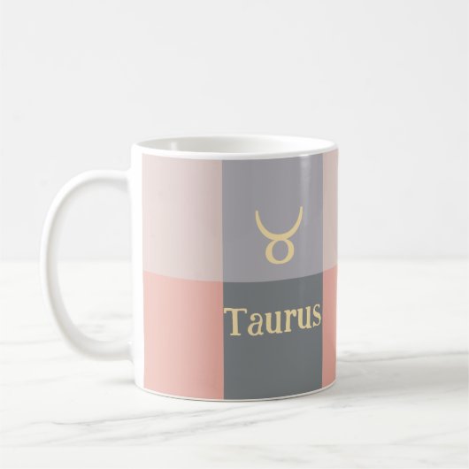 Mug Taurus gris rose moderne (Gauche)
