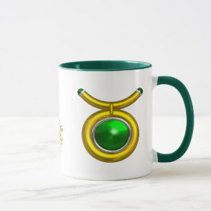 MUG TAURUS /OR, EMÉRALD VERT SIGNE ZODIAC JEWEL