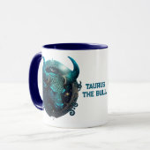 Mug Taurus personnalisé L'astrologie du zodiaque Bull (Devant gauche)