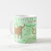 Mug Taurus Vintage. Zodiaque personnalisable (Devant gauche)
