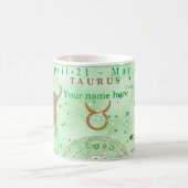 Mug Taurus Vintage. Zodiaque personnalisable (Centre)