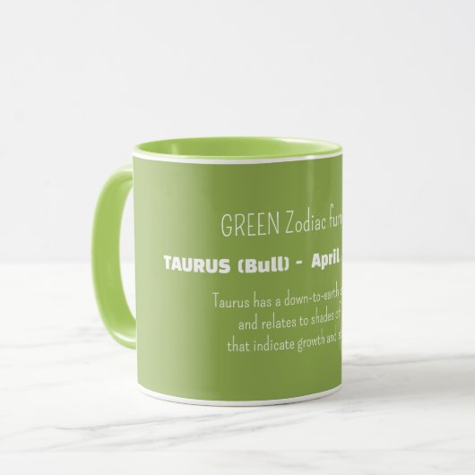 Mug TAURUS Zodiac Sign Personality Traits (Devant gauche)