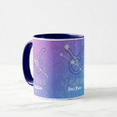 Mug Taurus Zodiac Star Sign Watercolor Horoscope (Devant gauche)