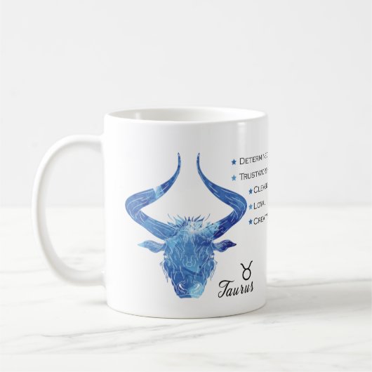 Mug Taurus Zodiac Traits Musique (Gauche)