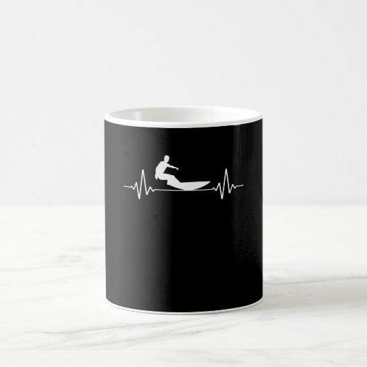 Mug Taux de coeur avec Surf de surfeur (Centre)