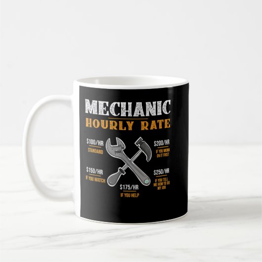 Mug Taux horaire de mécanique de bateau amusant (Gauche)
