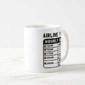 Mug Taux horaire drôle du pilote (Devant droit)