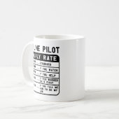 Mug Taux horaire drôle du pilote (Devant gauche)