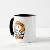 Mug Taza Bicolor para café "coffee addict". (Devant gauche)
