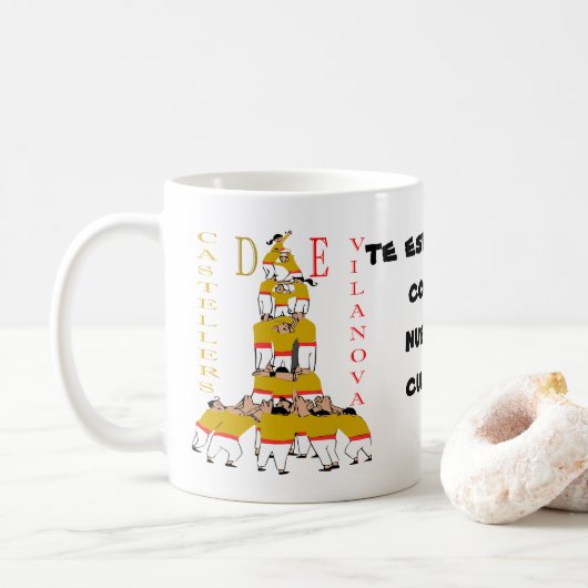 MUG TAZA  BLANCA DE DESAYUNO  CON UN LINDO TEXTO (Avec donut)