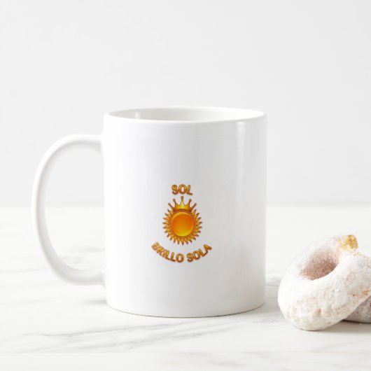 Mug Taza clacica blanca Sol Brillante Sola (Avec donut)