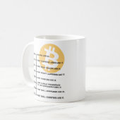 Mug Taza Clasica de Cafe Diseño BitCoin (Devant gauche)