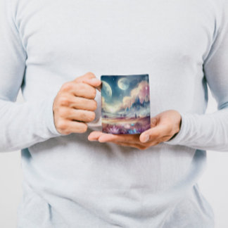 Mug Taza con arte en acuarela — “Sueños Líquidos”